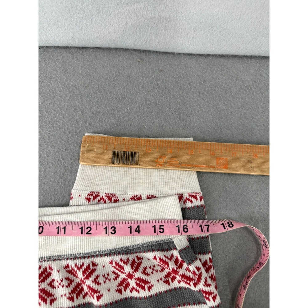 Stars Above Pajama Set Womens XL Gray Red 2 Piece Thermal Snowflakes Long Johns - Picture 13 of 16